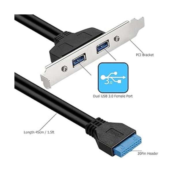 vimvip Dual USB 3.0 hembra panel trasero para Motherboard_3