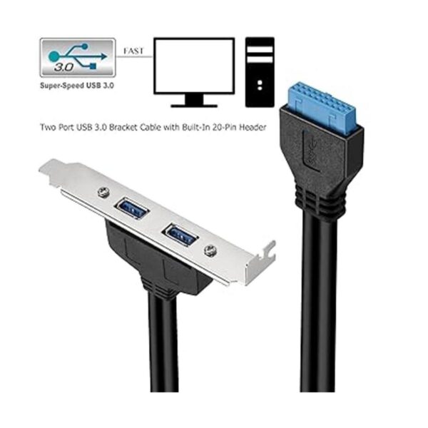 vimvip Dual USB 3.0 hembra panel trasero para Motherboard_2