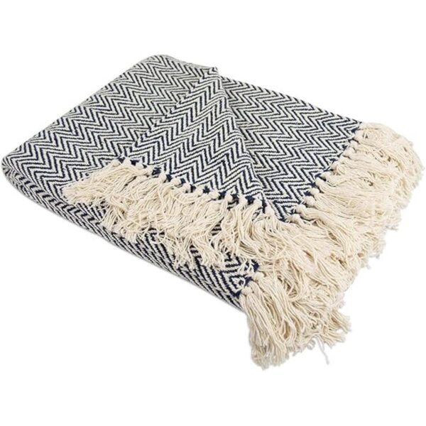 DII Colección Chevron Throw de algodón a mano 50 x 60_1