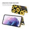 LETO Funda para Galaxy S21 con tapa y diseño de flores de_4