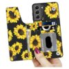 LETO Funda para Galaxy S21 con tapa y diseño de flores de_2