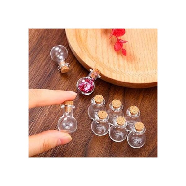 50 mini botellas de vidrio con tapones de corcho pequeñas