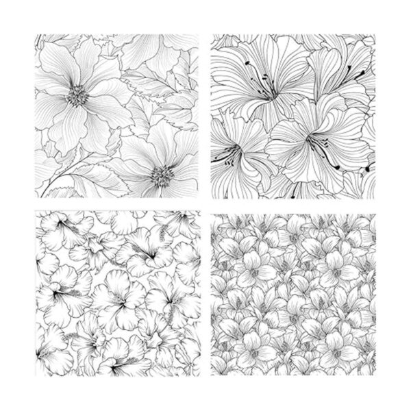 AZSG Sellos transparentes de fondo de flores para
