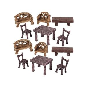 Juego de 12 piezas de adornos de muebles de jardín de