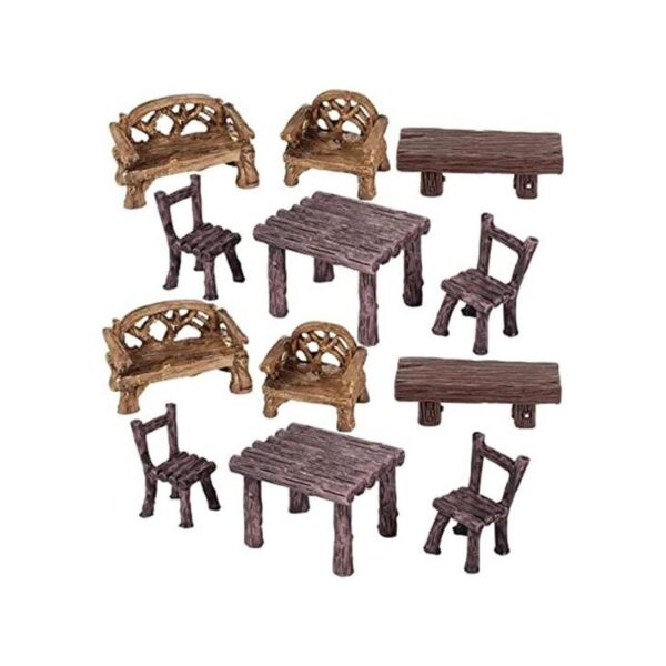 Juego de 12 piezas de adornos de muebles de jardín de