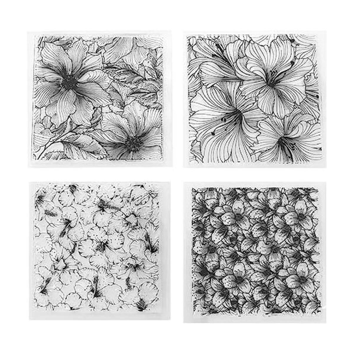 AZSG Sellos transparentes de fondo de flores para