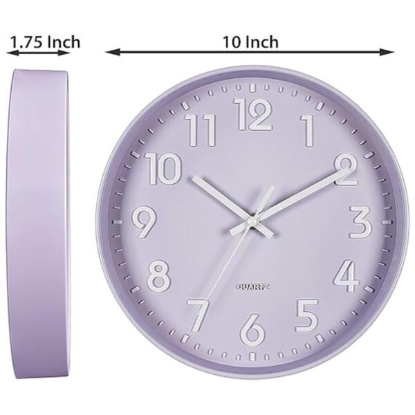 Bernhard Products Purple Wall Clock 10 Inch Silent