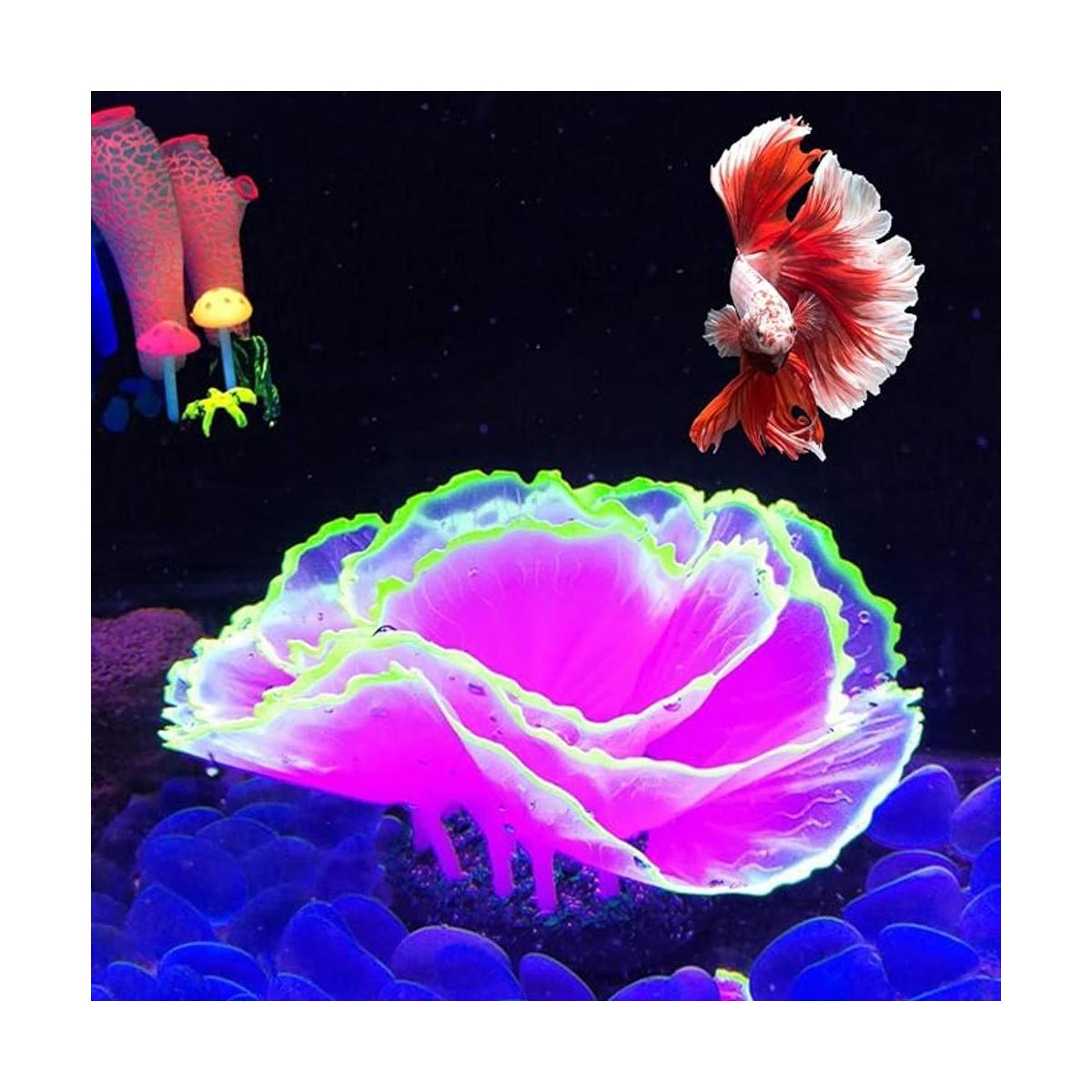 Adorno de coral para acuario efecto brillante decoración