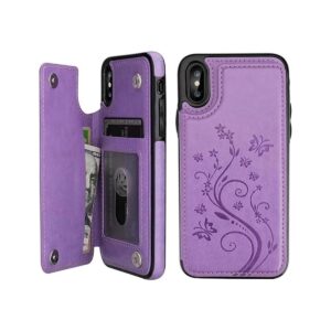 Vaburs Funda para iPhone X con tarjetero diseño de_1