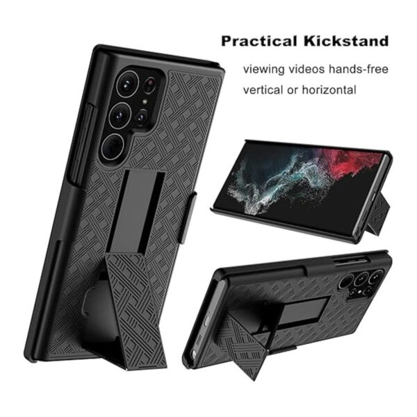 Tiflook Funda para Galaxy S22 Ultra con soporte y clip_3