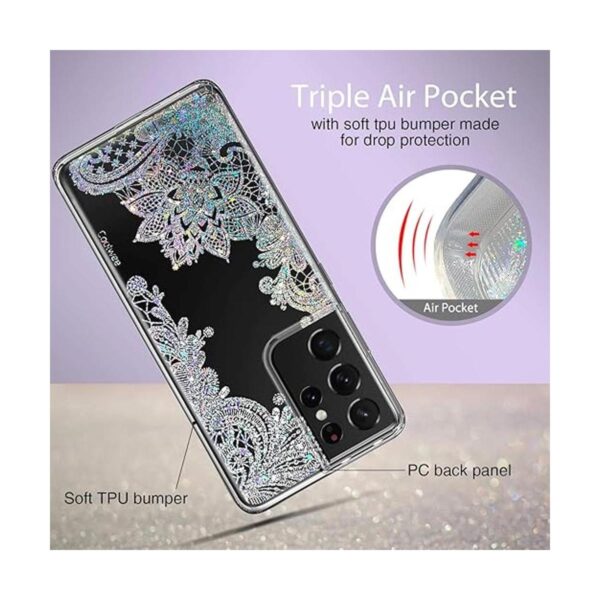 Coolwee Funda con purpurina transparente para Galaxy S21_5