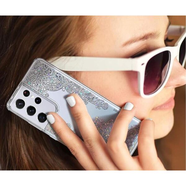 Coolwee Funda con purpurina transparente para Galaxy S21_2
