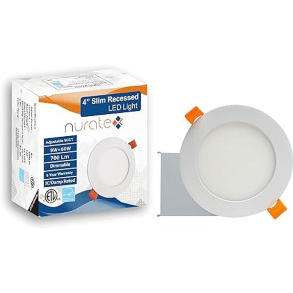 NURATEX Panel de luz LED empotrable delgado de 3.9 in con_2