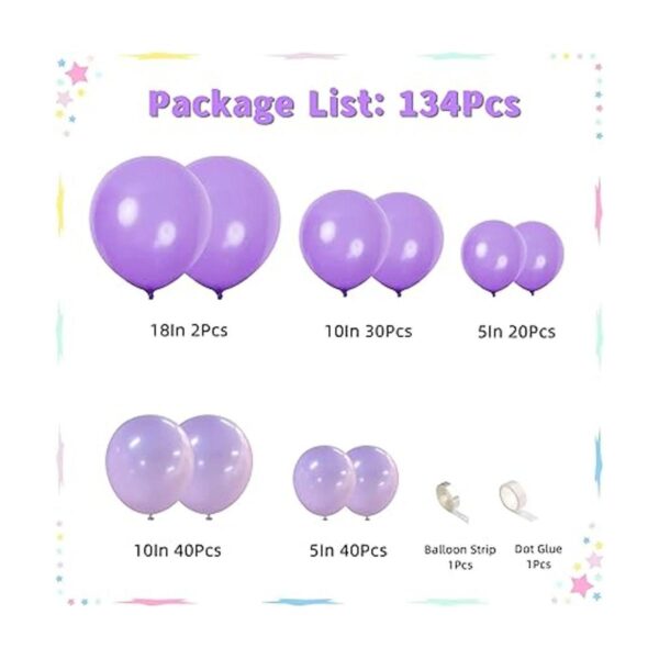 Kit de arco de guirnalda de globos morados 132 unidades