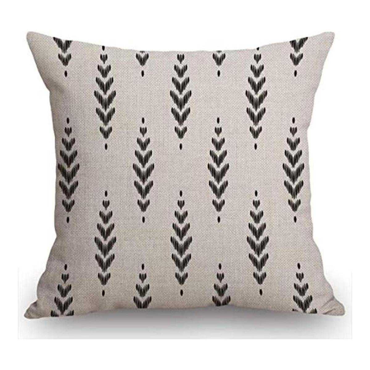 Swono Ikat Funda de almohada con diseño de cheurón para