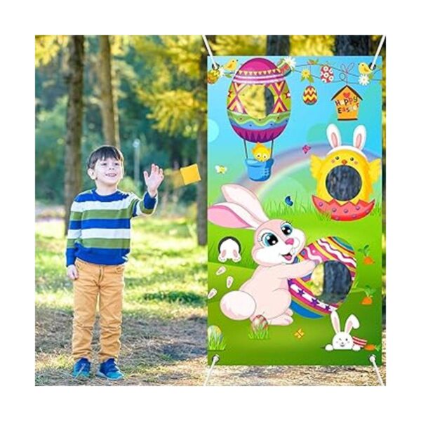 Juego de lanzamiento de Pascua con 4 bolsas de frijoles de_5