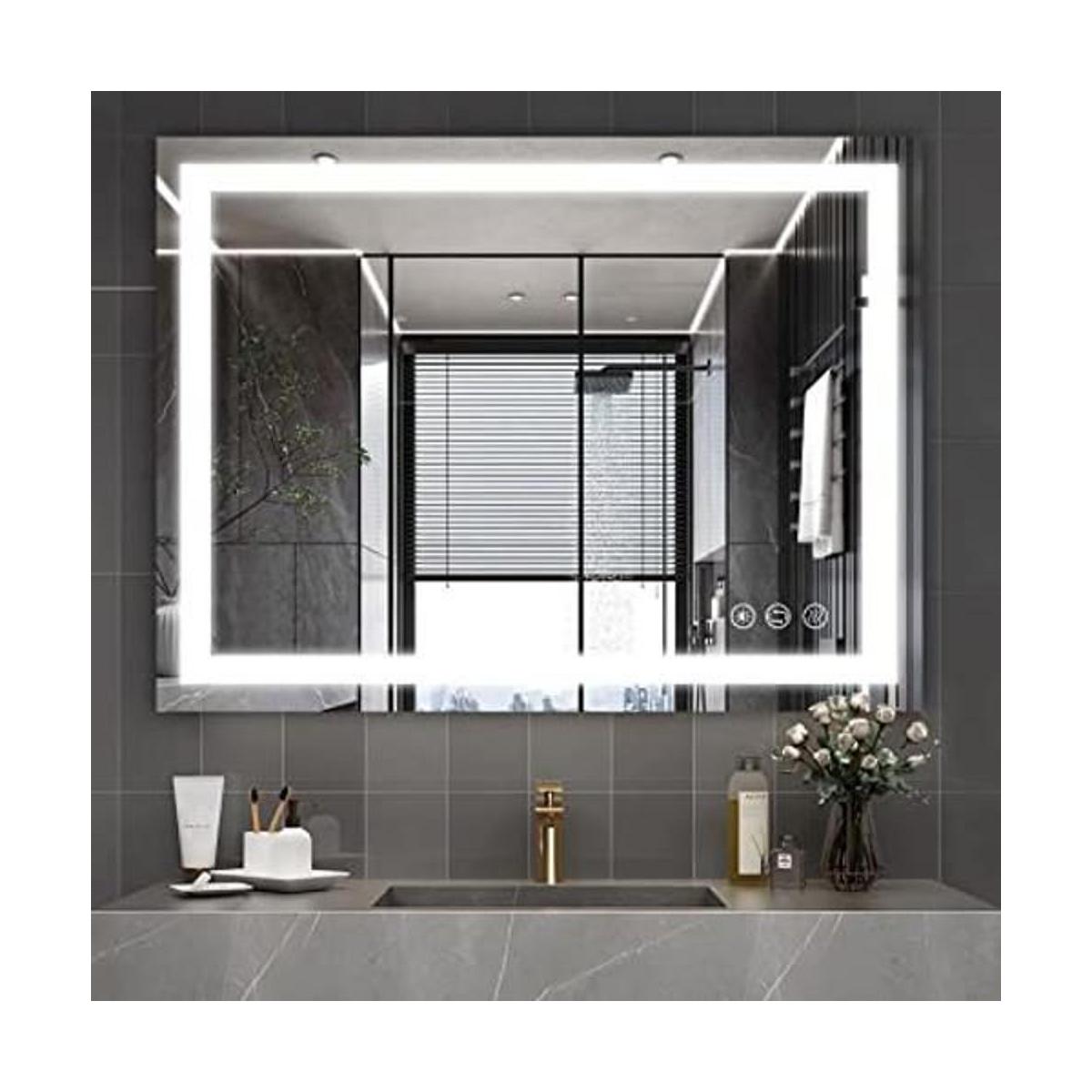 Butylux Espejo de baño LED montado en la pared de 32 x 24