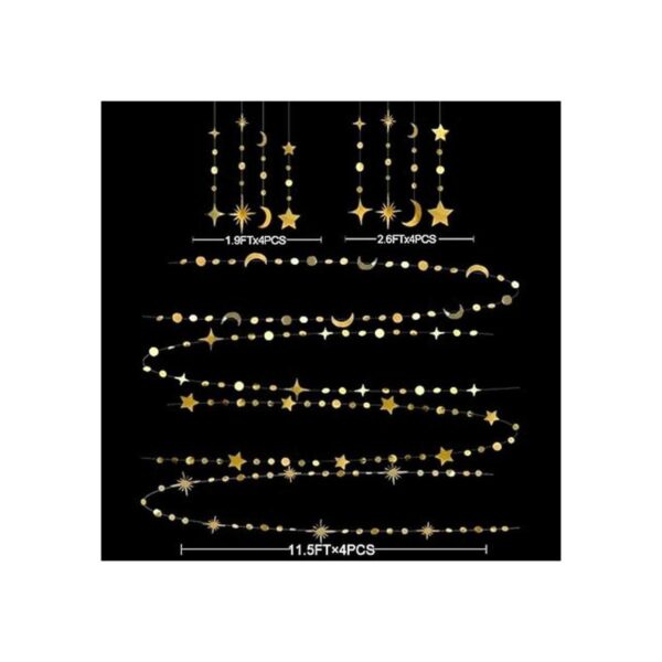 Kit de decoración de fiesta con forma de estrella dorada_2