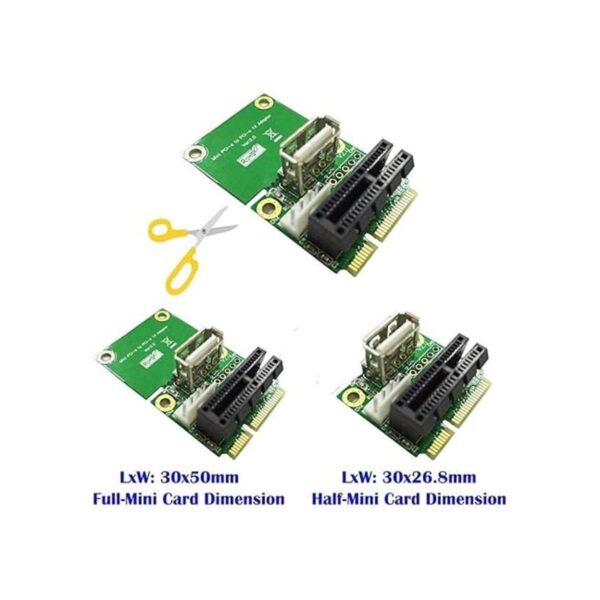 PCIE 1X a la mitadcompleto mini PCIE adaptador Pcie_4