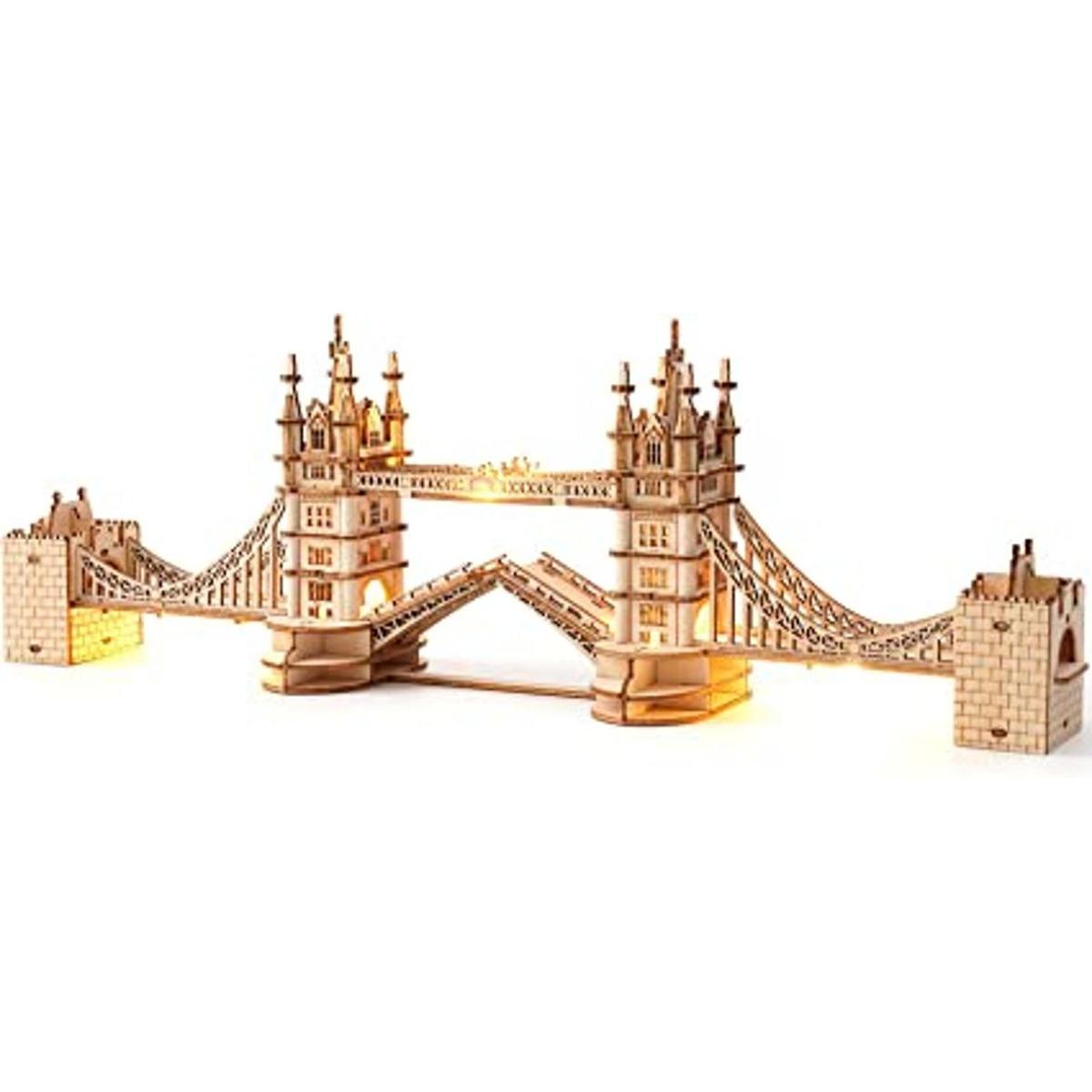 Rolife Rompecabezas de madera 3D DIY London Tower Bridge