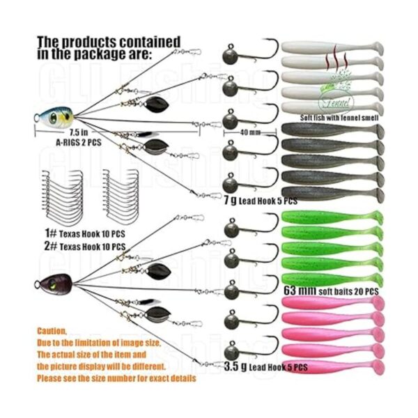 Señuelo de pesca Alabama Rig de 5 brazos aparejo de_2