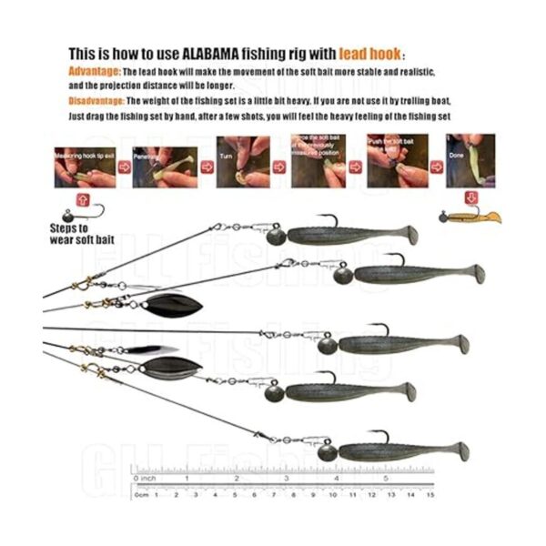 Señuelo de pesca Alabama Rig de 5 brazos aparejo de_4