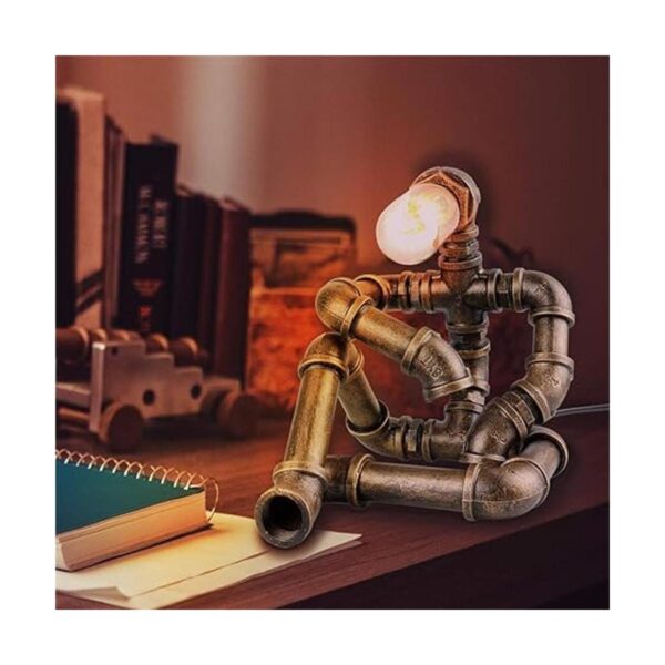 EFAYCRR Steampunk Lámpara de mesa estilo robot creativo_4
