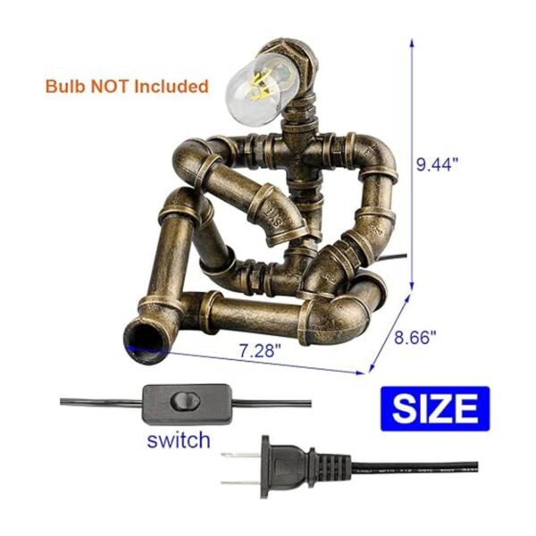 EFAYCRR Steampunk Lámpara de mesa estilo robot creativo_2
