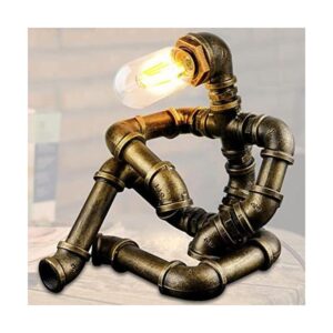 EFAYCRR Steampunk Lámpara de mesa estilo robot creativo_1