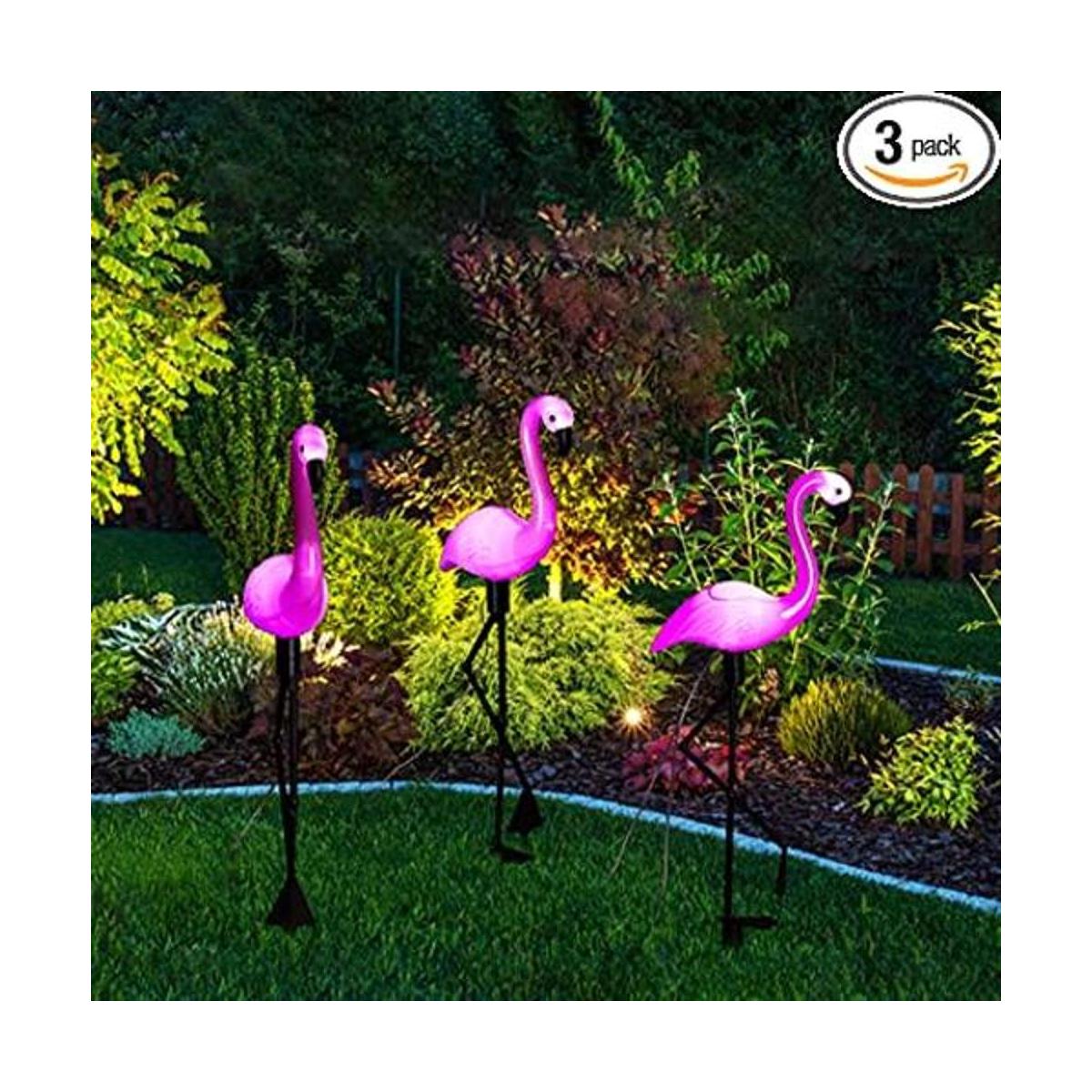 Paquete de 3 luces decorativas de flamenco luces rosas de