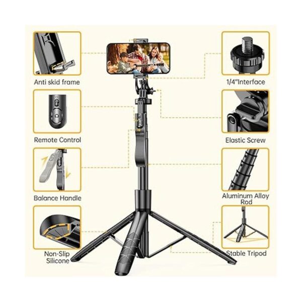 Trípode para selfie de 61 pulgadas soporte extensible_2
