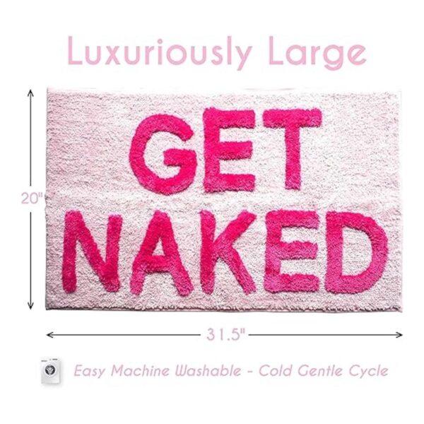 Get Naked Tapete de baño color rosa divertido y lindo_3