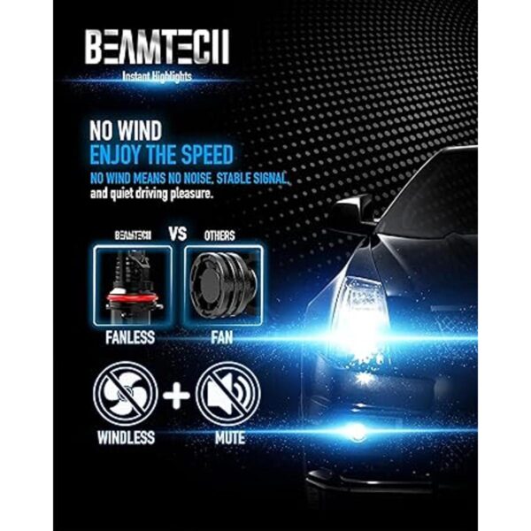 BEAMTECH Bombilla LED 9007 reemplazo halógeno HB5 12000_3
