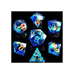 HAOMEJA DND Juego de dados de resina de calavera hecha a_1