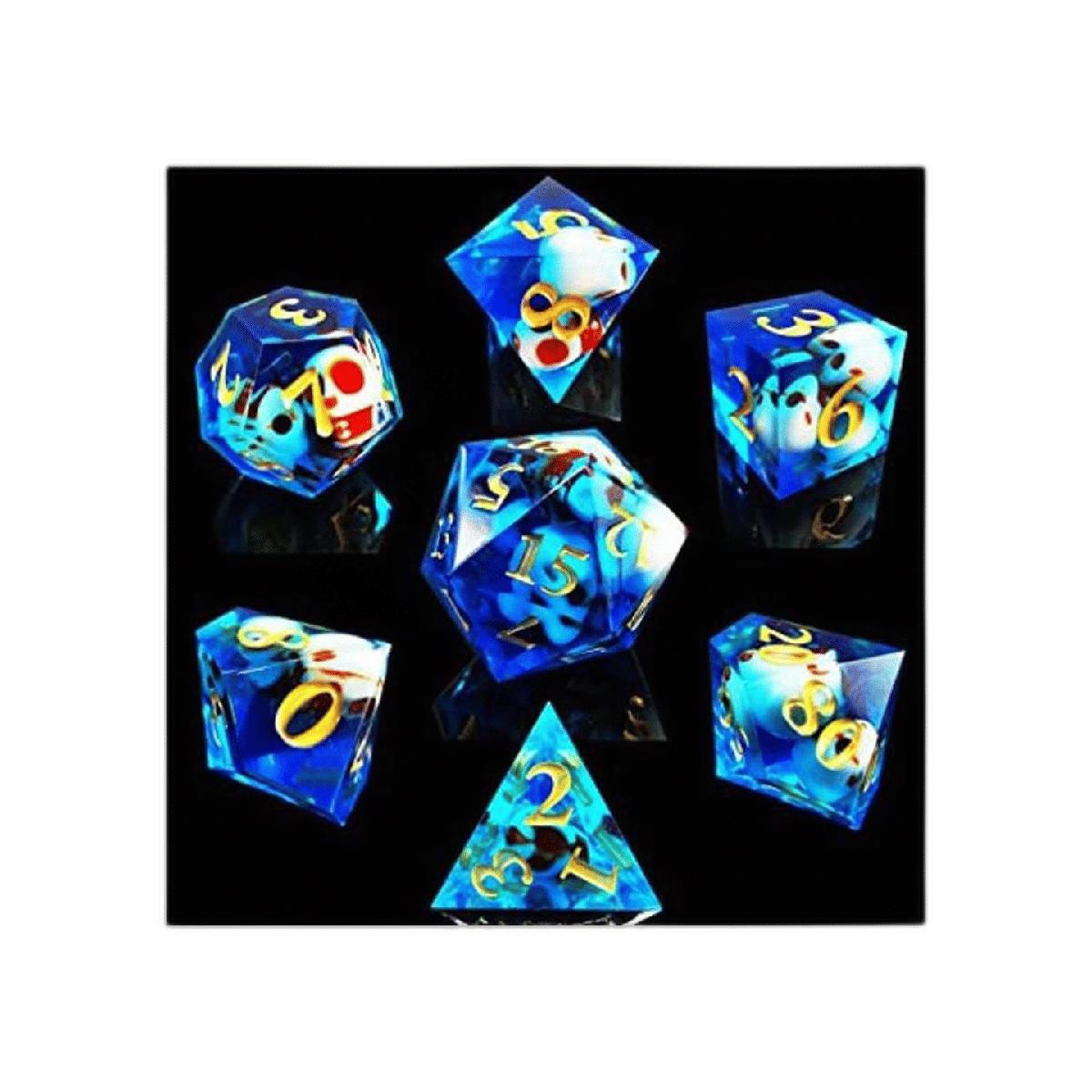 HAOMEJA DND Juego de dados de resina de calavera hecha a
