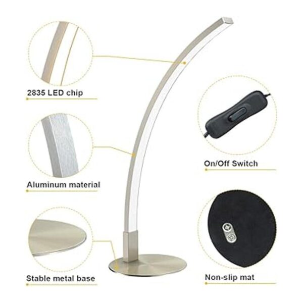 DLLT Curved LED Table Lamp 2835 LED Chips Modern Small