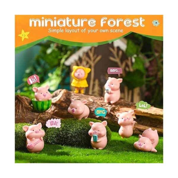 13 piezas de bonitas figuras de cerdito rosa en miniatura