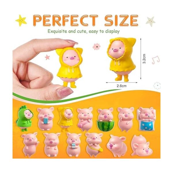 13 piezas de bonitas figuras de cerdito rosa en miniatura