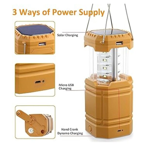 Linterna de camping eléctrica LED linterna solar portátil_2