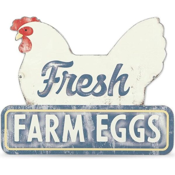 Open Road Brands Fresh Farm Eggs Letrero de metal vintage_1