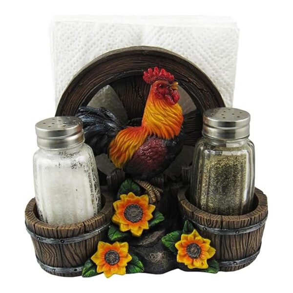DWK Country Diner Gallo con rueda de carro y barril de_1