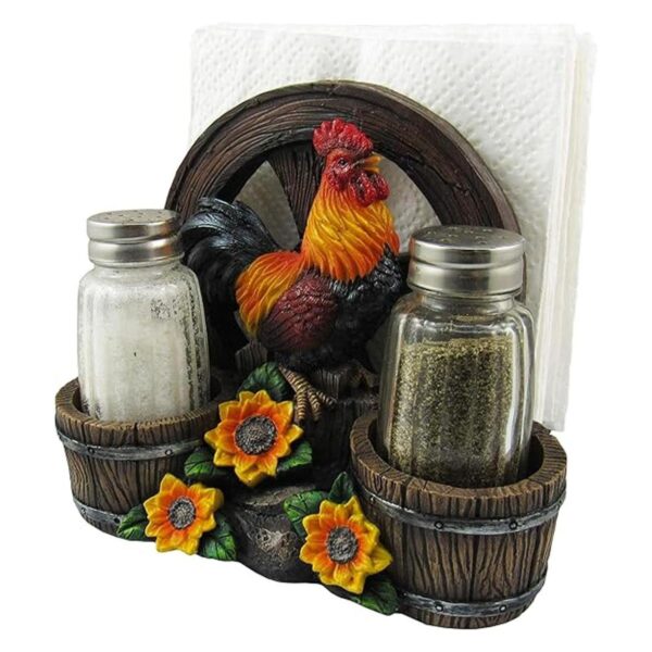 DWK Country Diner Gallo con rueda de carro y barril de_2