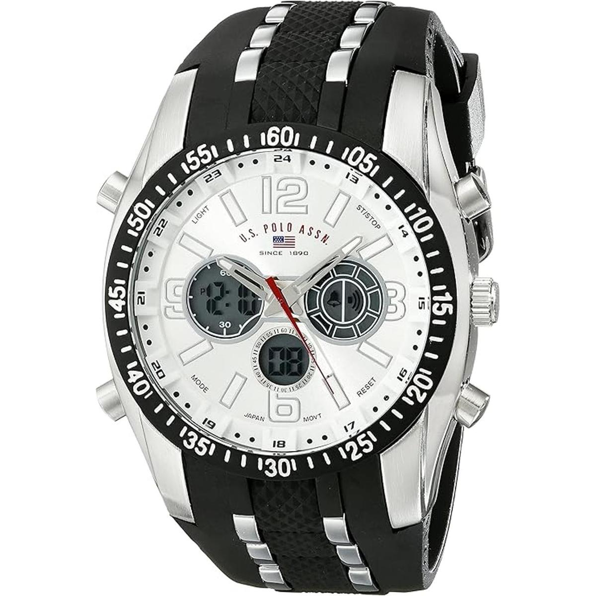 U.S. Polo Assn. Reloj deportivo con malla de goma color