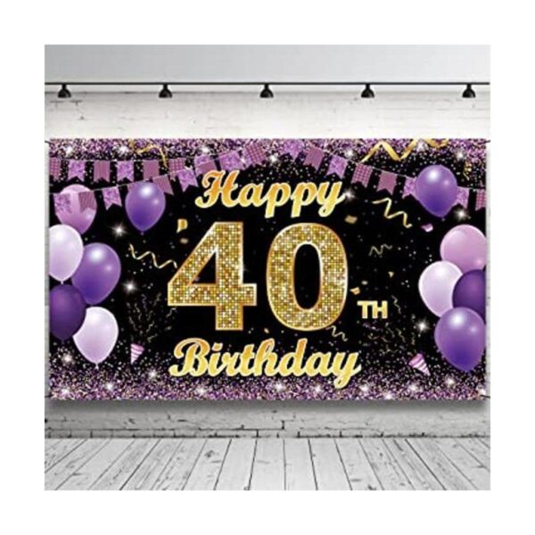Cartel de fondo de 40 decoraciones de cumpleaños_1