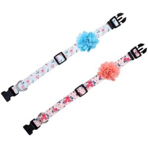 Collar de perro floral con flor extraíble ajustable de_4