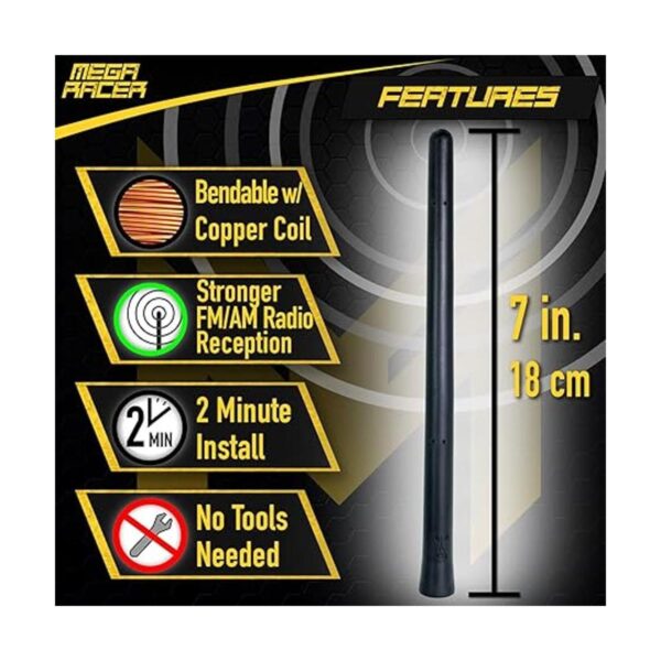 Mega Racer Antena de camión doblado compatible con AMFM_3