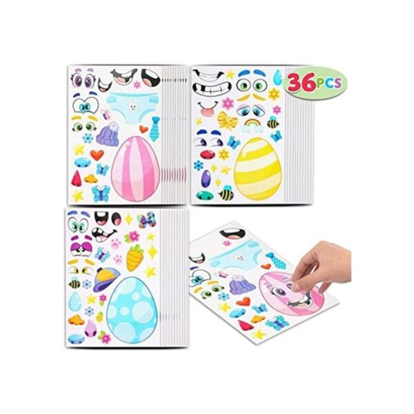 36 hojas de calcomanías de Pascua con temática de huevos_1