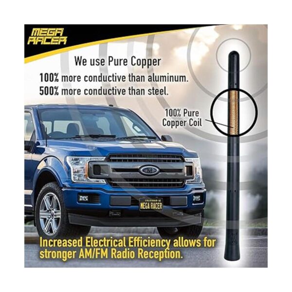 Mega Racer Antena de camión doblado compatible con AMFM_4