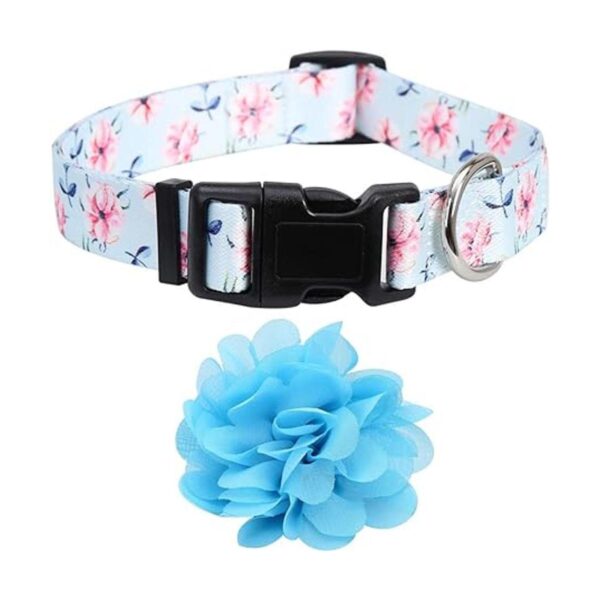 Collar de perro floral con flor extraíble ajustable de_2