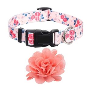 Collar de perro floral con flor extraíble ajustable de_3
